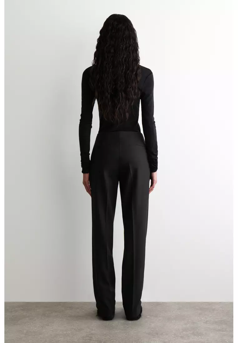 SLIM WOOL-BLEND TROUSERS