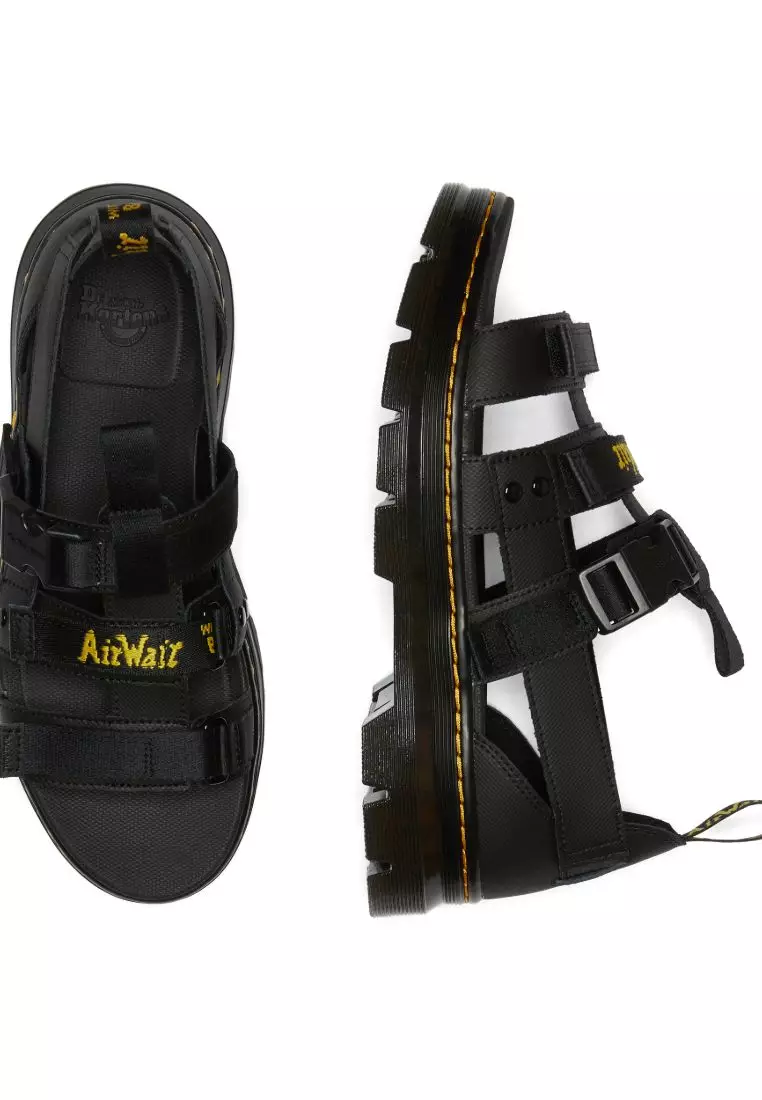 PEARSON STRAPPY WEBBING SANDALS -  BLACK