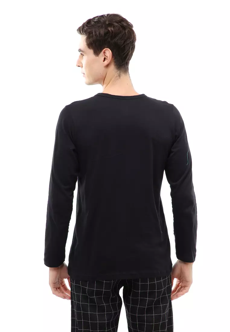 Jack T-Shirt Atasan Kasual Pria Model Kancing Plain Design Lengan Panjang Material Cotton ORIGINAL