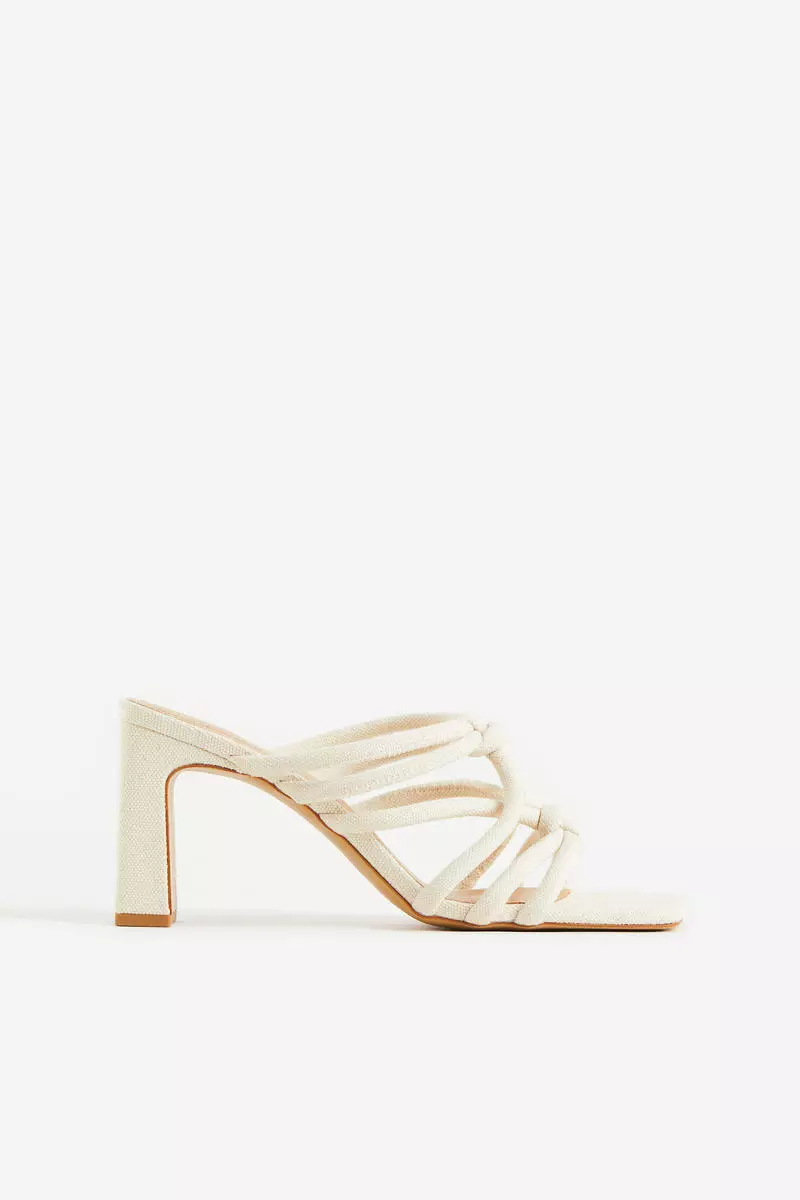 White square toe clearance mules