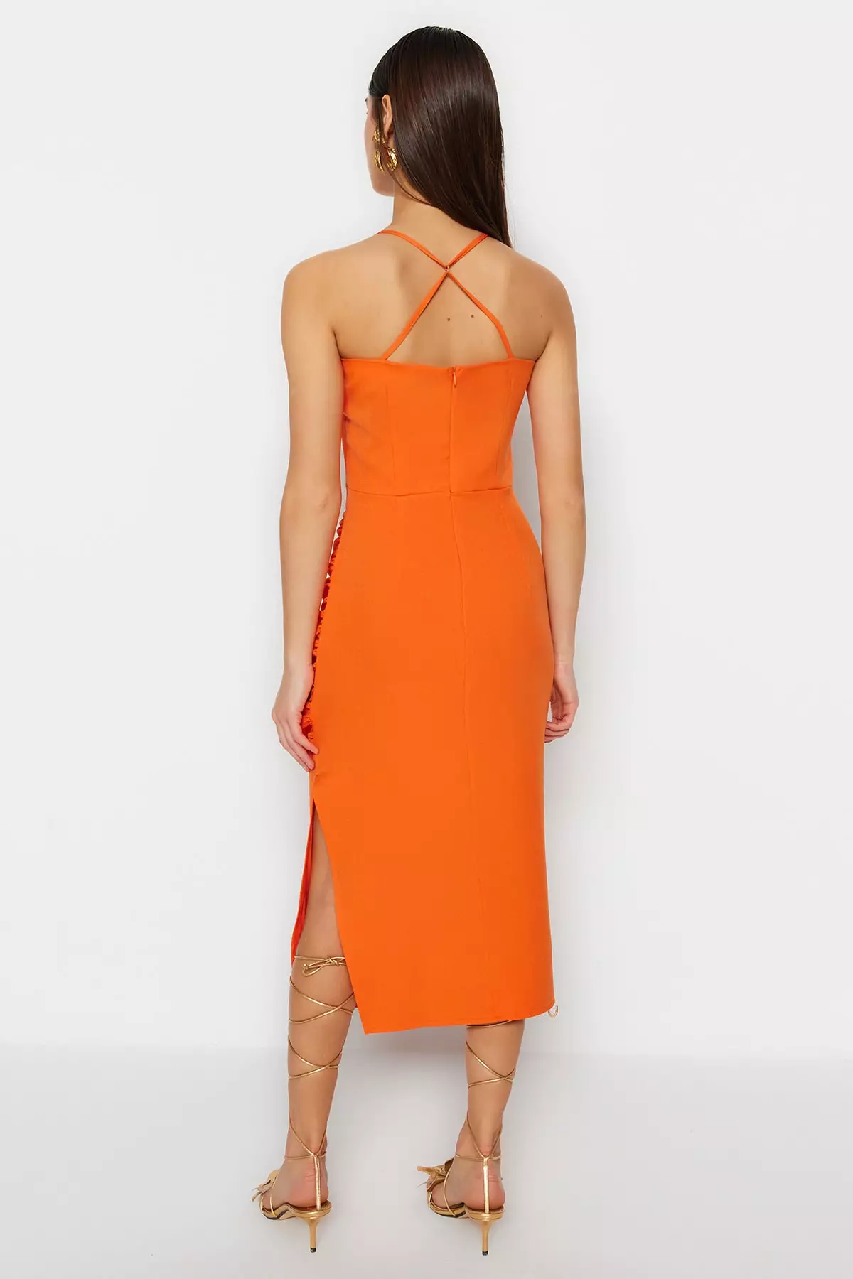 Strappy Slit Detail Dress