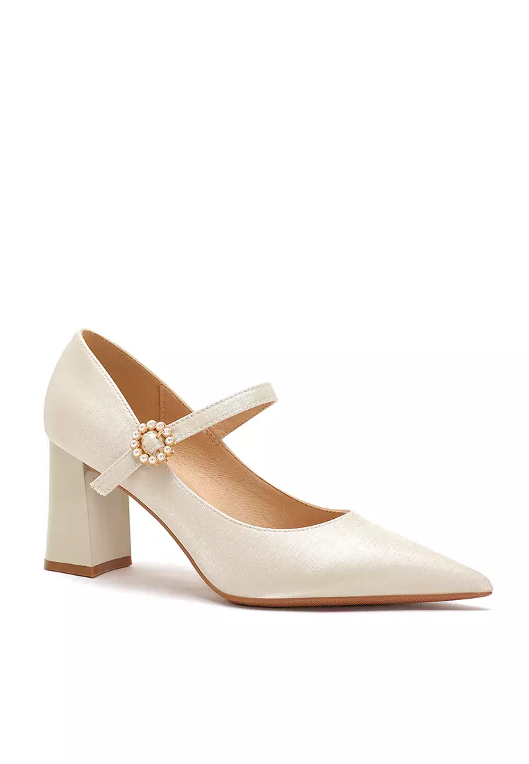 7CM Satin Mary Jane Shoes 873-5
