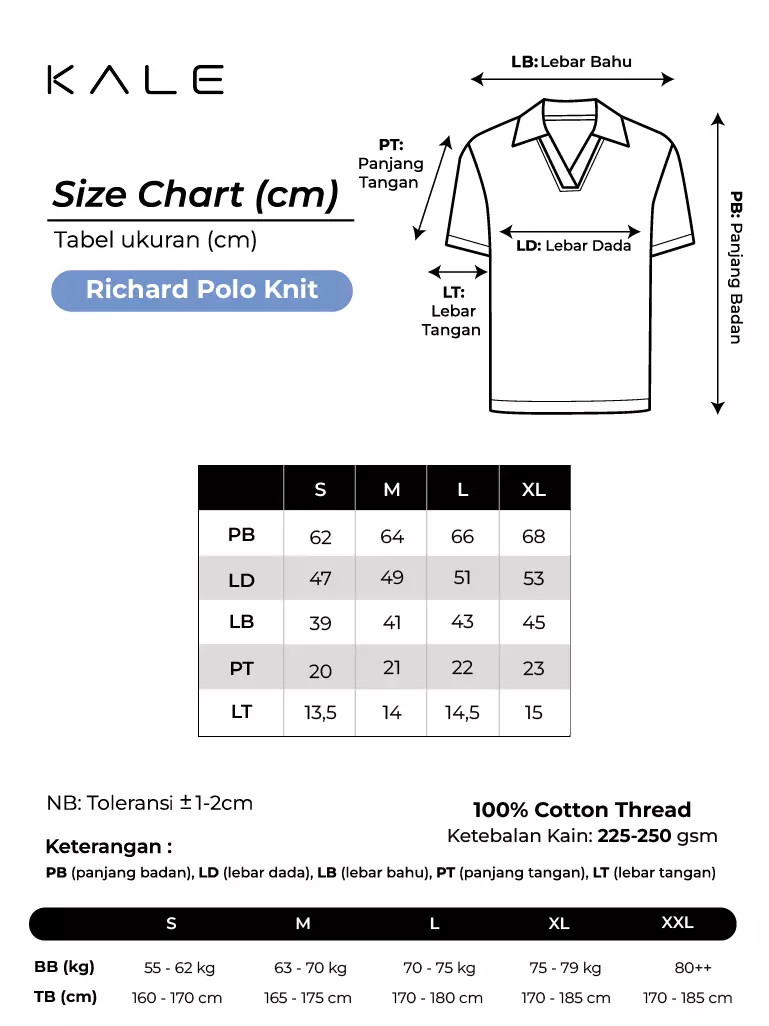Kale Richard Black / Polo Shirt rajut premium berbahan dasar cotton wool