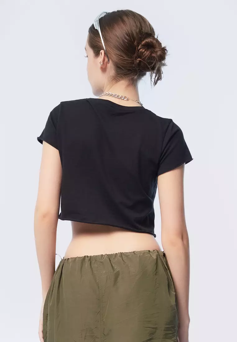 Basic Short Sleeve Crop T-shirt