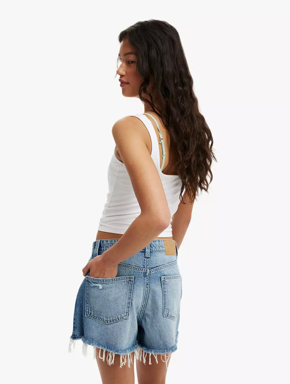 Cotton On - DENIM SHORTS/SKIRTS - Original Cut Off Denim Short - SALTWATER BLUE WORN