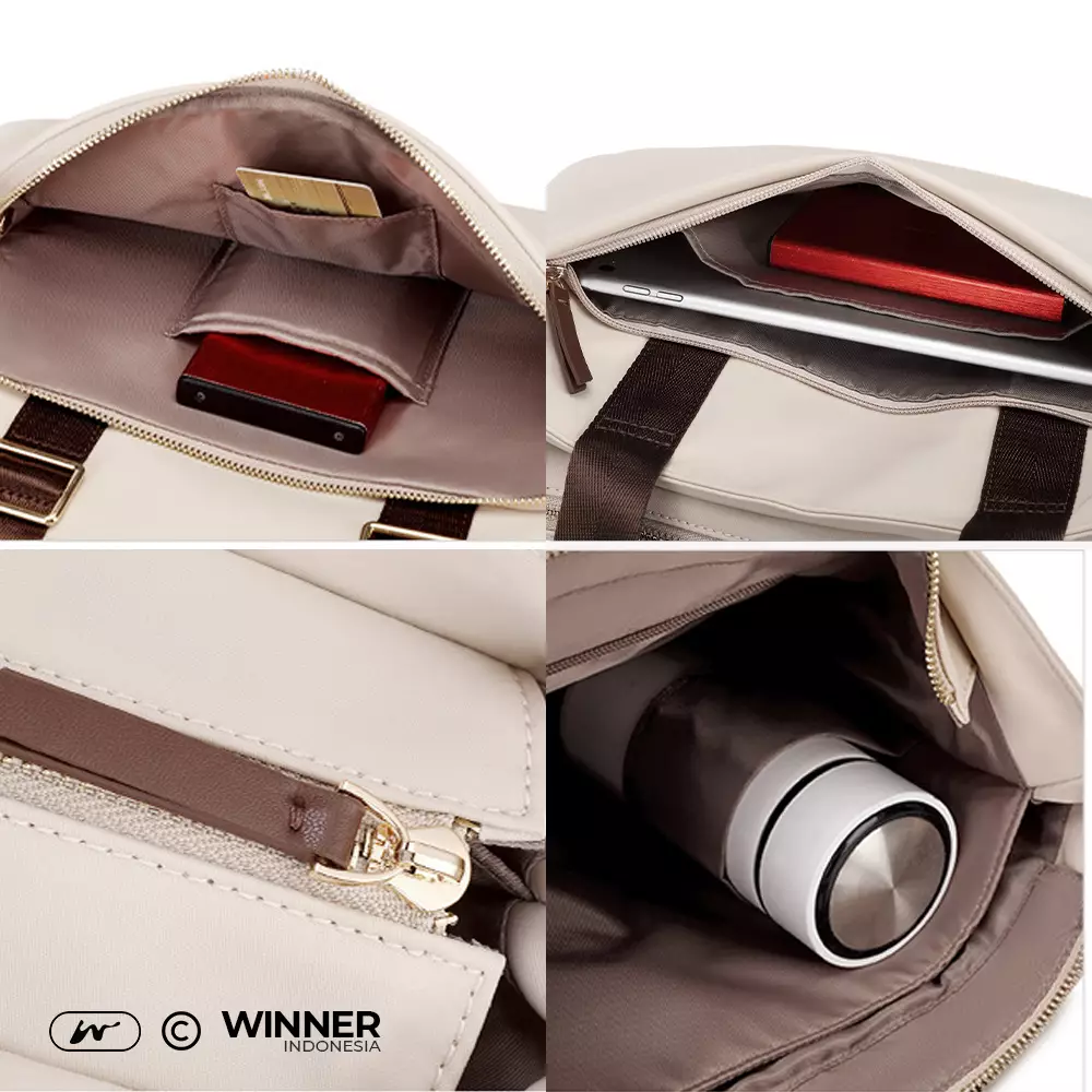 Tas Laptop 15,6 inch Bahu Selempang Nilon Oxford Anti-Air Wanita Bag (T14-014-5522) - Warna Hitam 15,6 inch