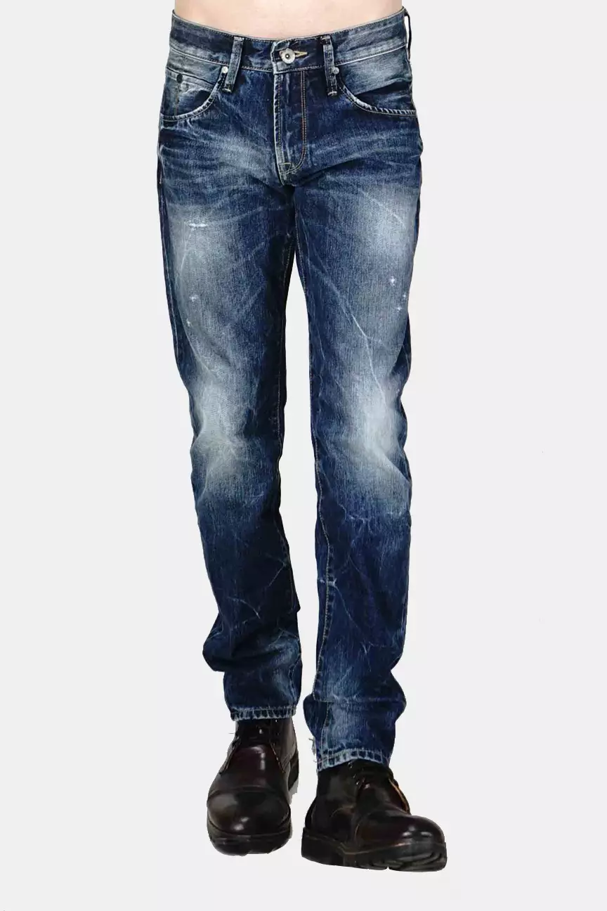 Celana Jeans Pria Slimfit E1 Raw Handmade