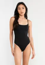 Buy Cotton On Body Balconette One Piece Cheeky Swimsuit in Khaki