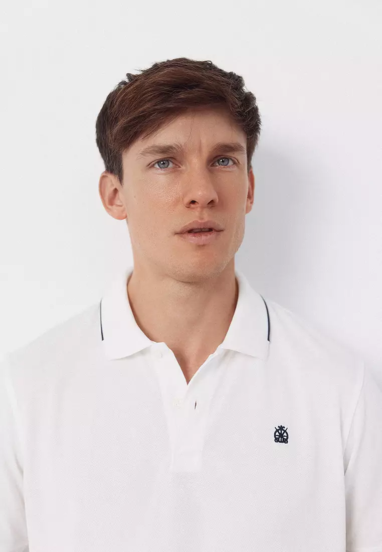Coolmax® jacquard collar polo shirt