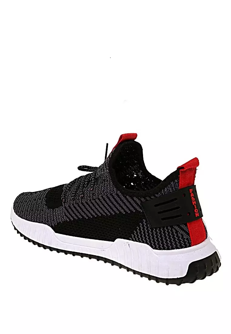 Chayton Sepatu Olahraga Pria Sneakers Casual Sport Shoes Material Flyknit Mesh ORIGINAL - Black