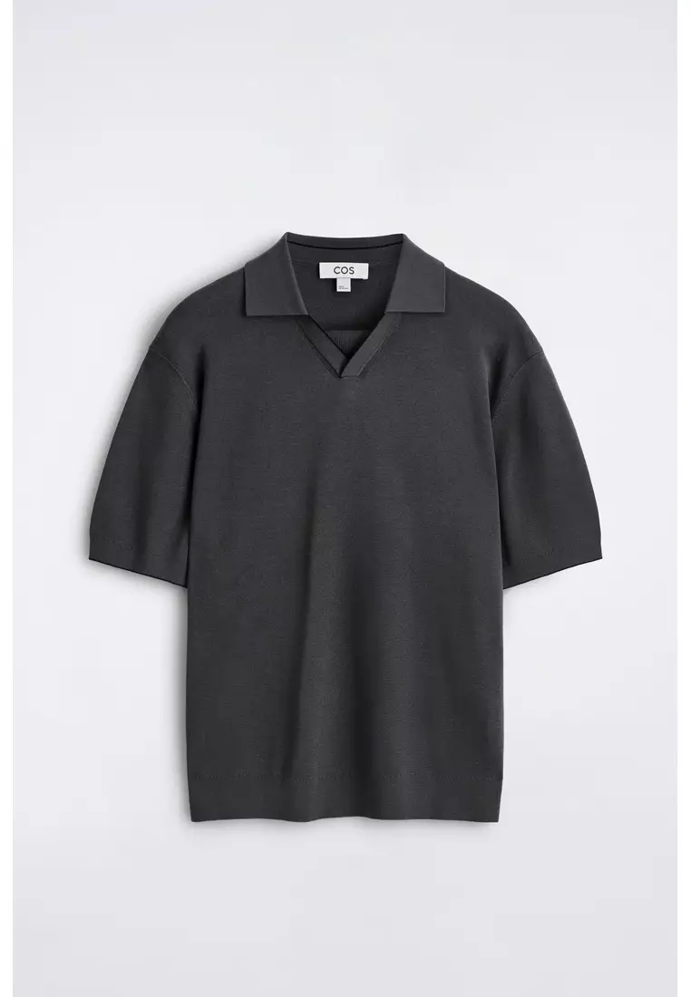 CONTRAST-TIPPED KNITTED POLO SHIRT