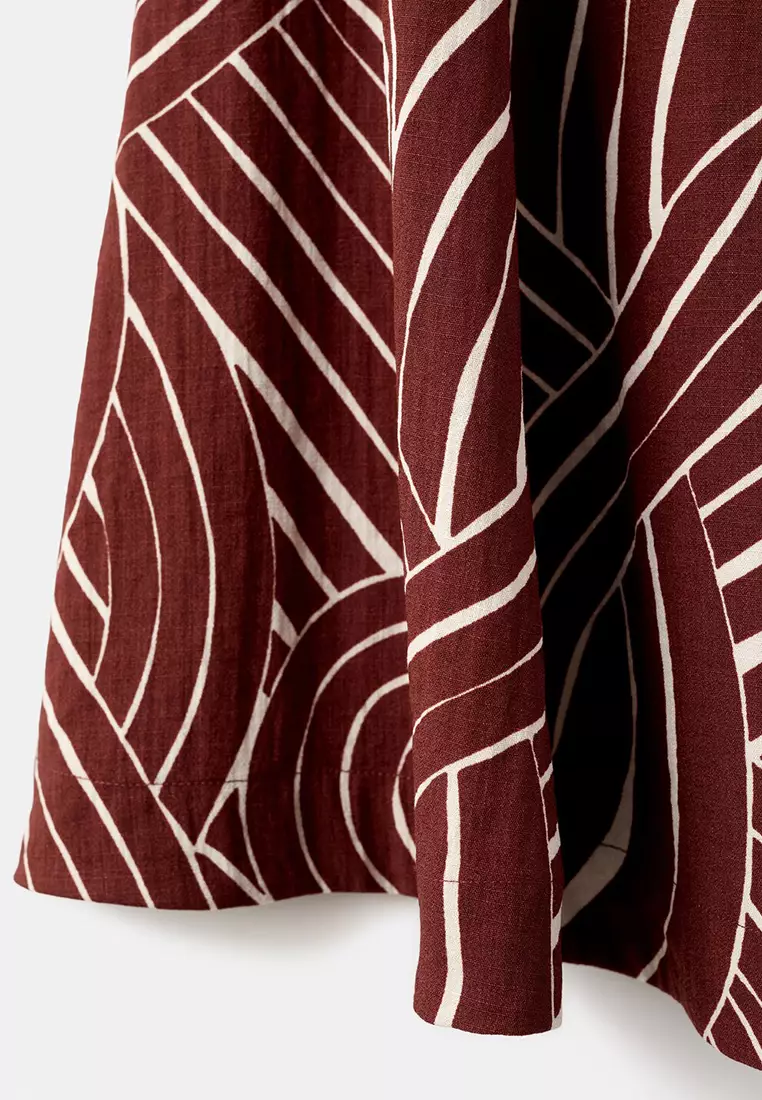A-Line Skirt With Geometric Pattern