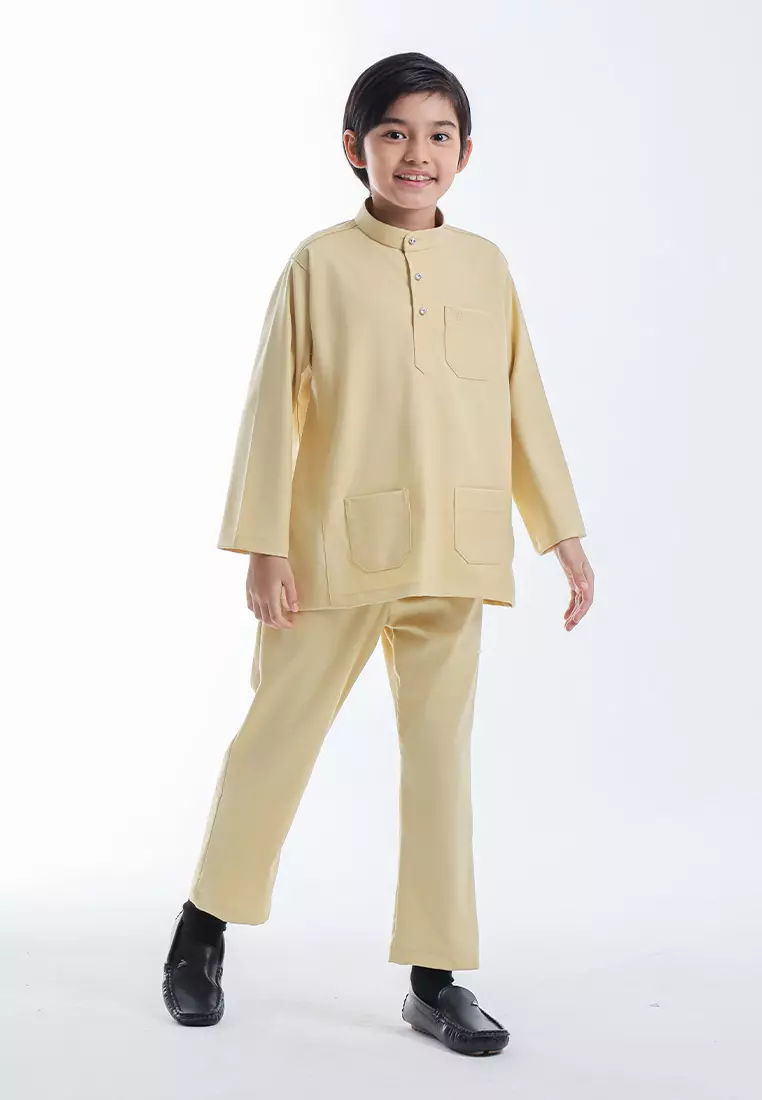 Alain Delon Baju Melayu Cekak Musang Budak - 19026504-50SundressYellow