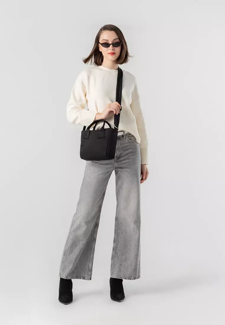 Poofah Mini Tote Bag - Black