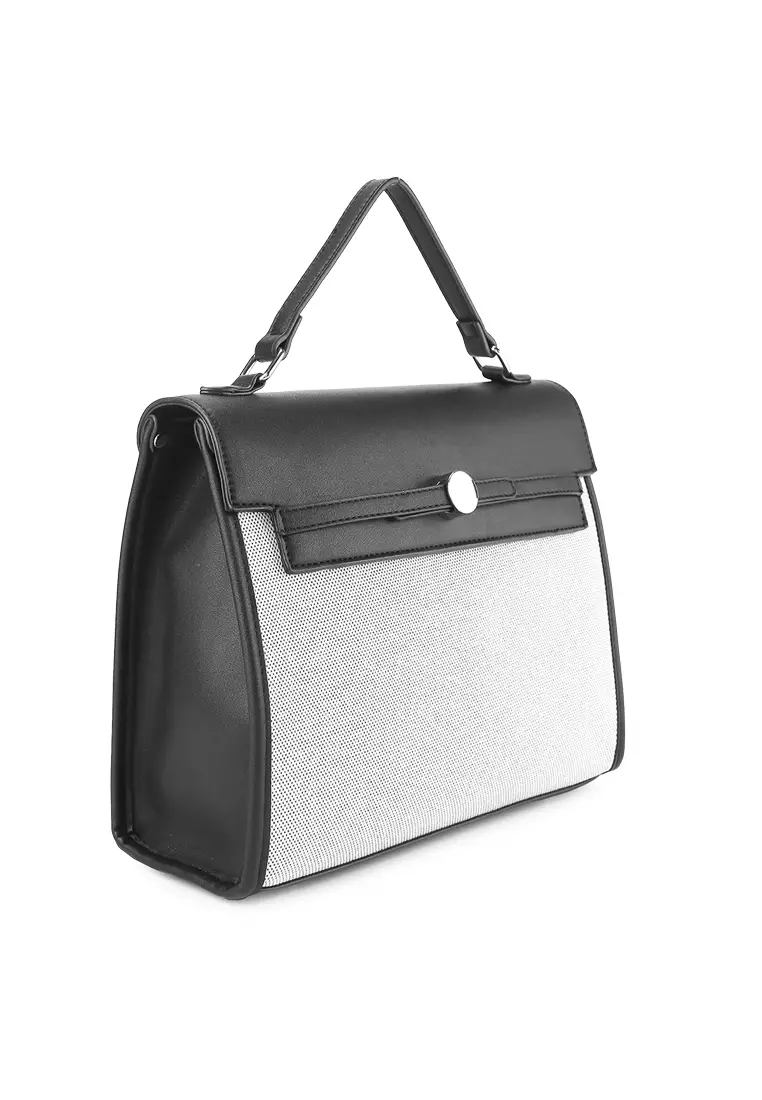 New Orleans R2482-1 Top Handle Bag White/Black