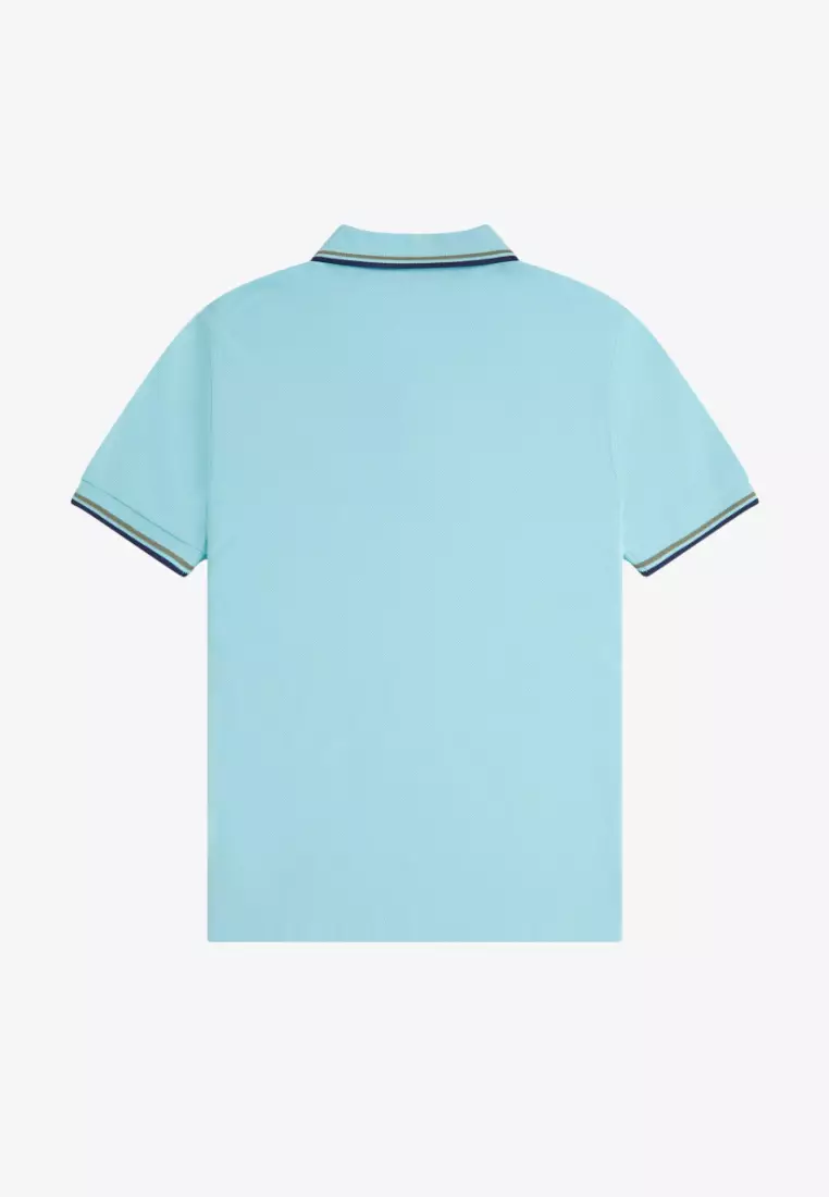 Fred Perry M3600 Twin Tipped Fred Perry Shirt (Mint Blue / Olive Mint / French Navy)