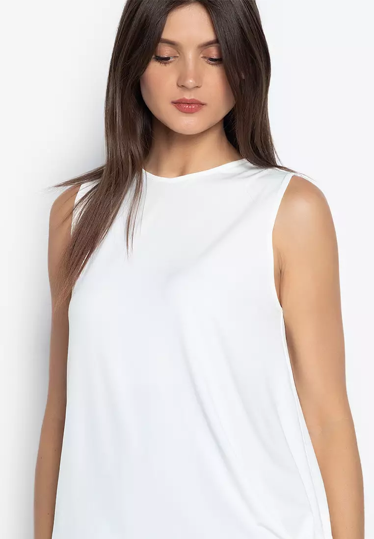 Sleeveless Asymmetric Hem Top