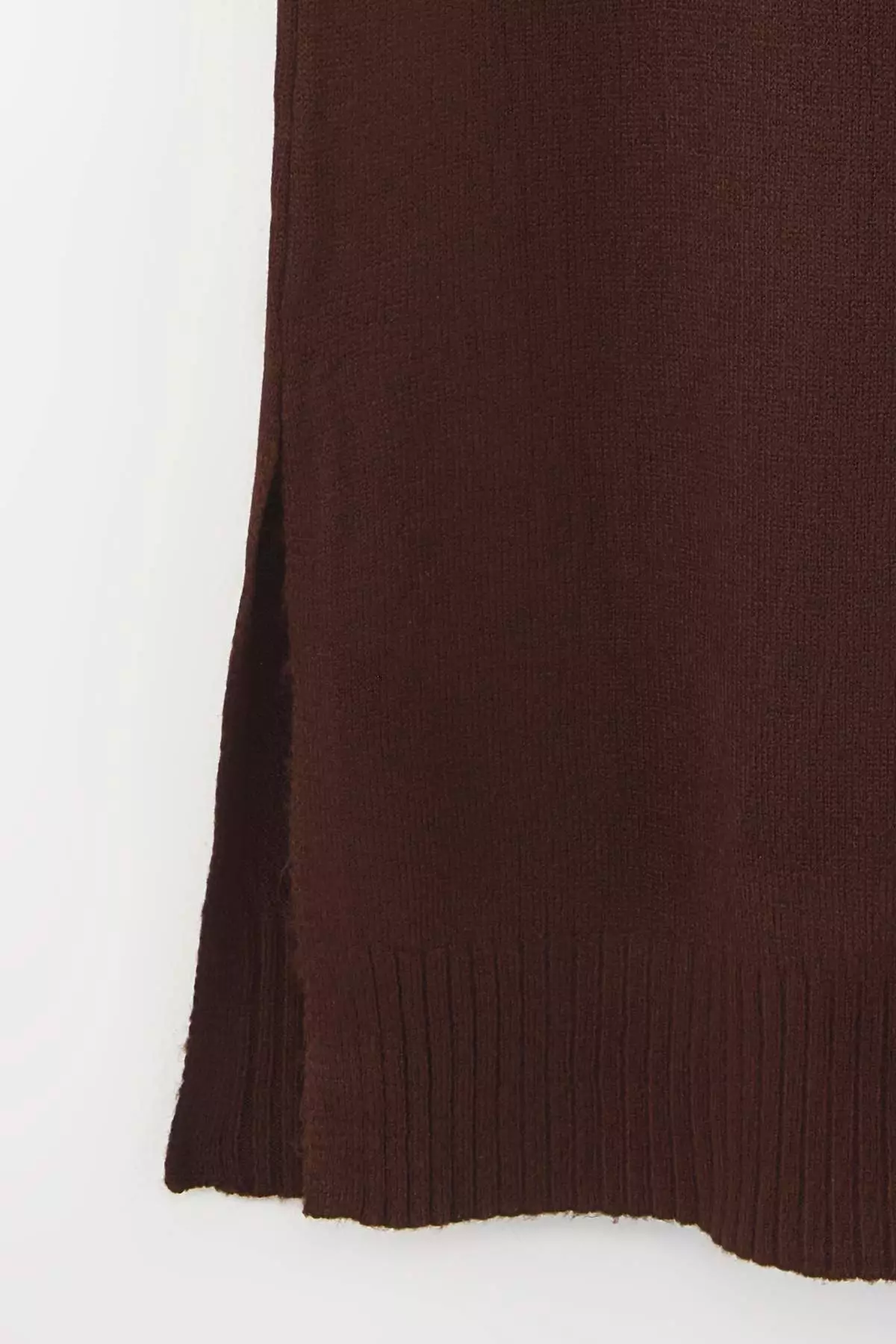 Brown Midi Wide Fit Soft Texture Knitwear Dress