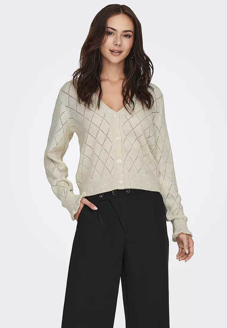 Letty L/S V-Neck Structured Cardigan