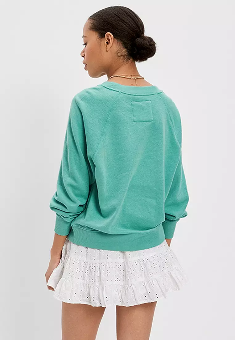 Ae drop shoulder crew neck sweatshirt discount