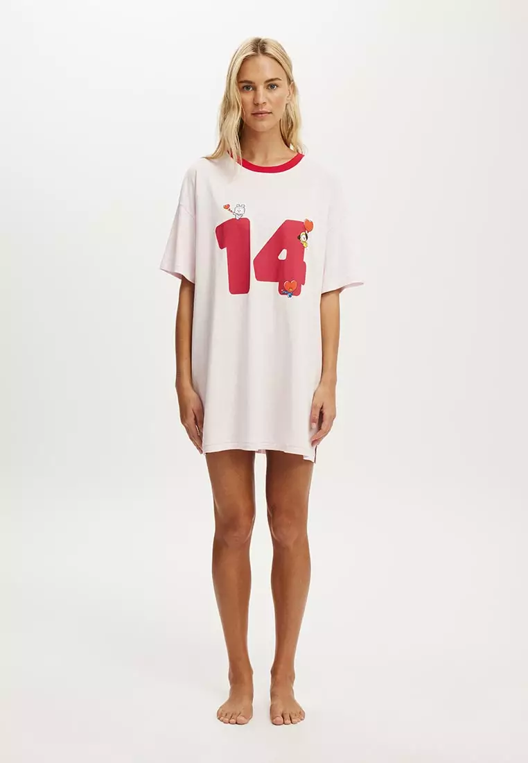 90年代圖案T恤睡裙