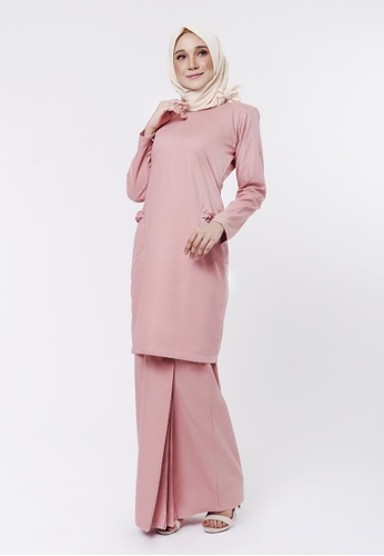 ANDALUSIA Basic Kurung Modern Dusty Pink from Inhanna in Pink