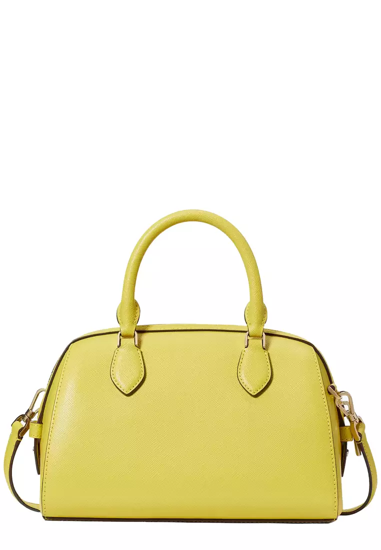 Madison Saffiano Leather Duffle Crossbody Bag in Lime Slice KF493