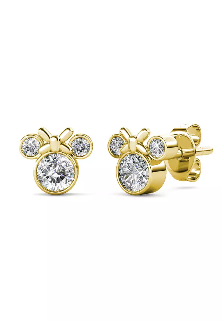 White gold on sale minnie mouse earrings