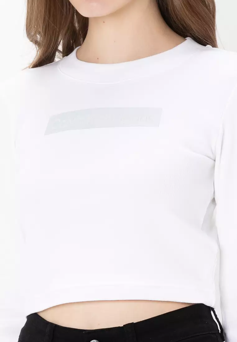 Institute Logo Long Sleeves Baby Tee - Calvin Klein Jeans