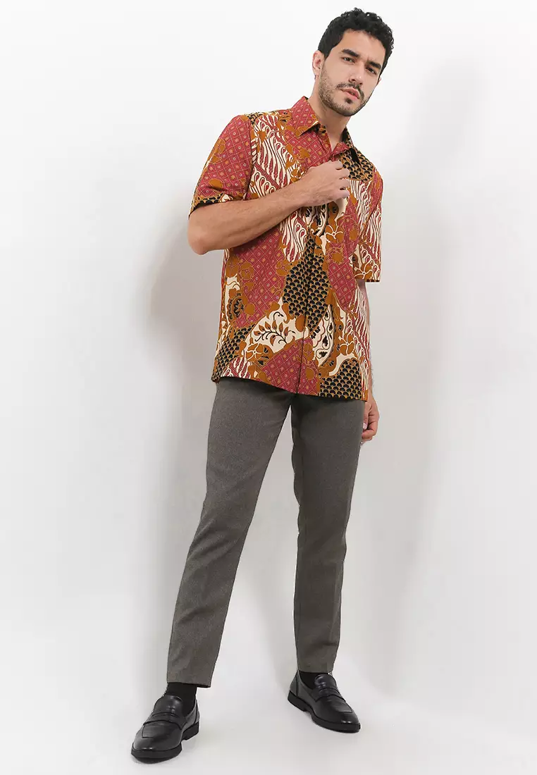Kemeja Batik Lengan Pendek Motif Tambal Sriwedari