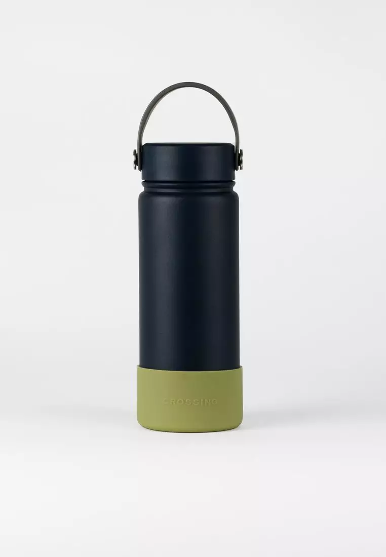 Crossing Silicone Water Bottle Boot - Fits Diameter 7-7.5cm (550ml) Blistered Pack - Moss