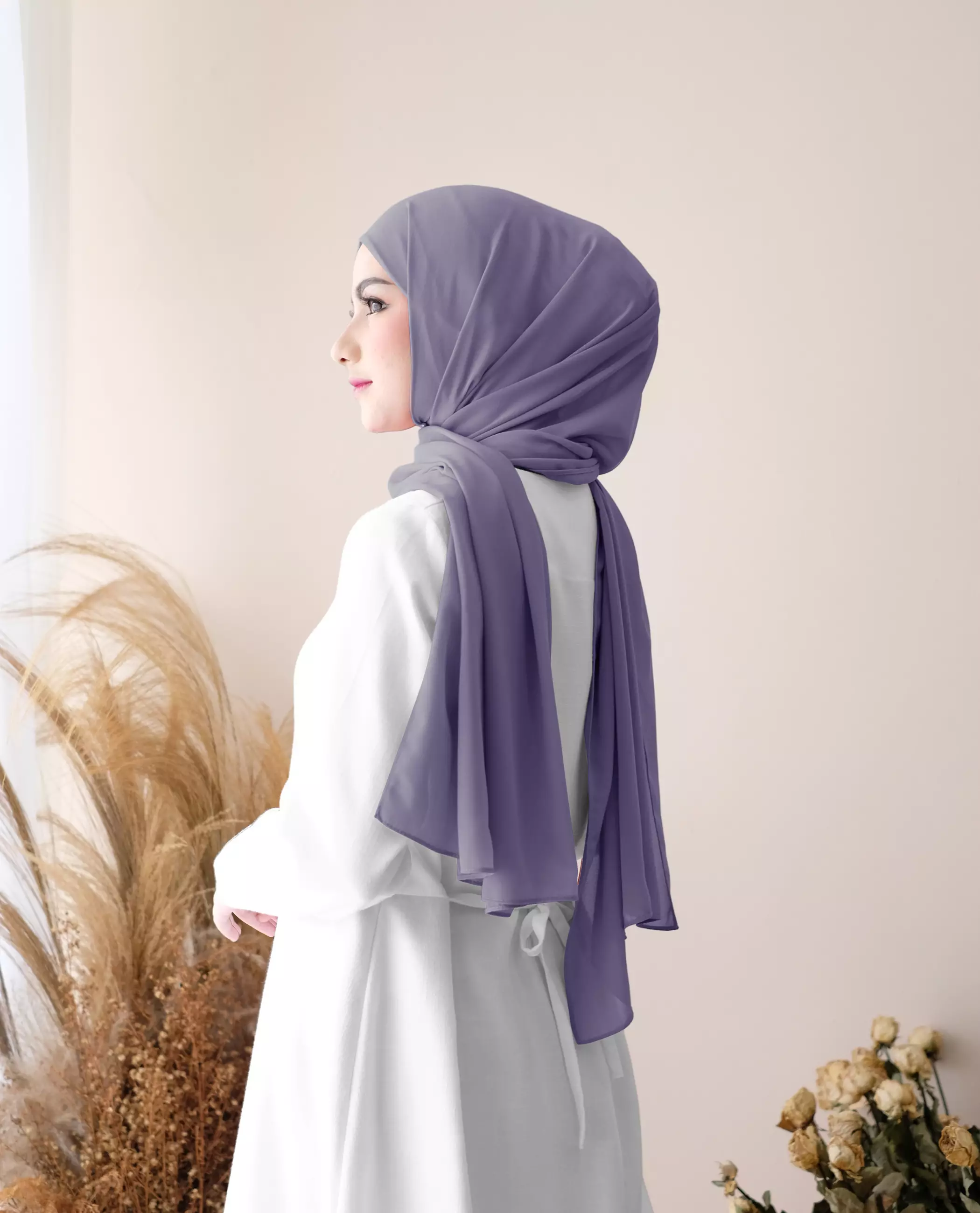Pashmina Inner Instan 2in1 Ceruty Baby Doll - Romantic Lilac