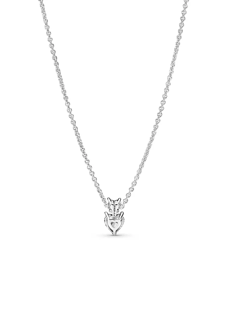 Pandora Double Heart Pendant Sparkling Collier Necklace (45cm)