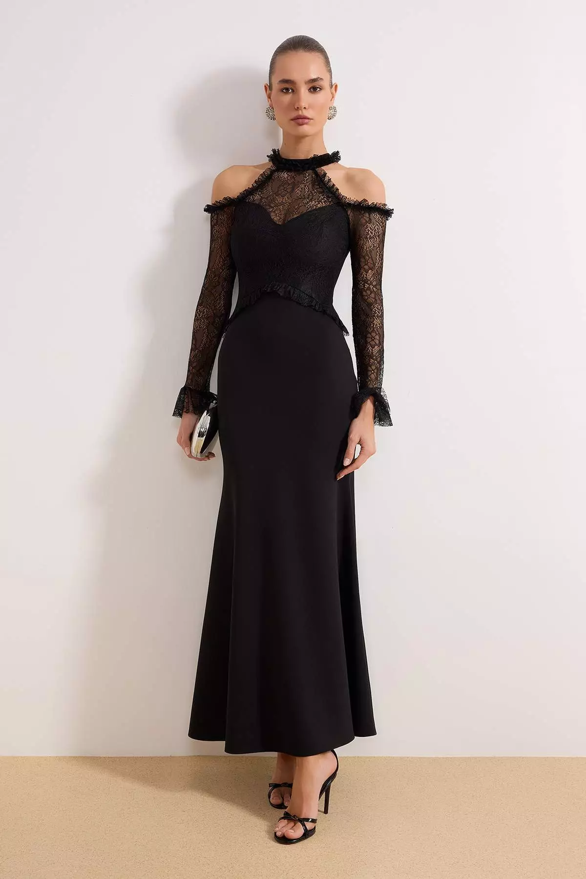 Buy Trendyol Black Lace Maxi Evening Dress & Graduation Dress Tprss26Ae28  Online | ZALORA Malaysia