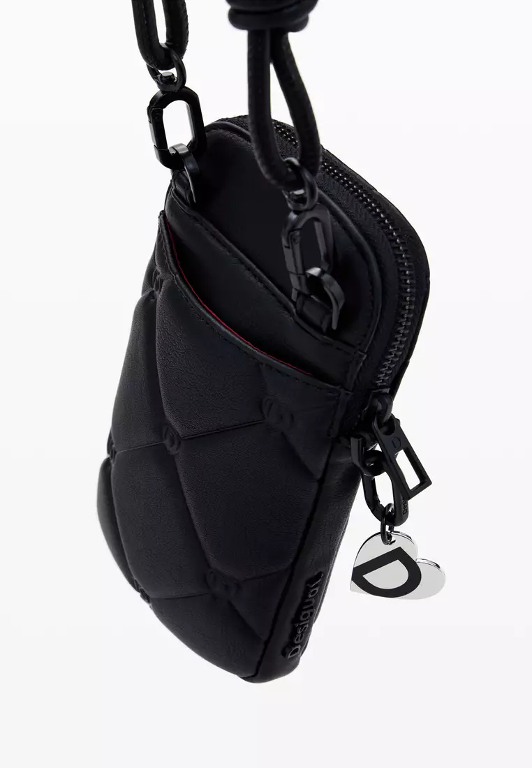 Padded faux leather phone holder