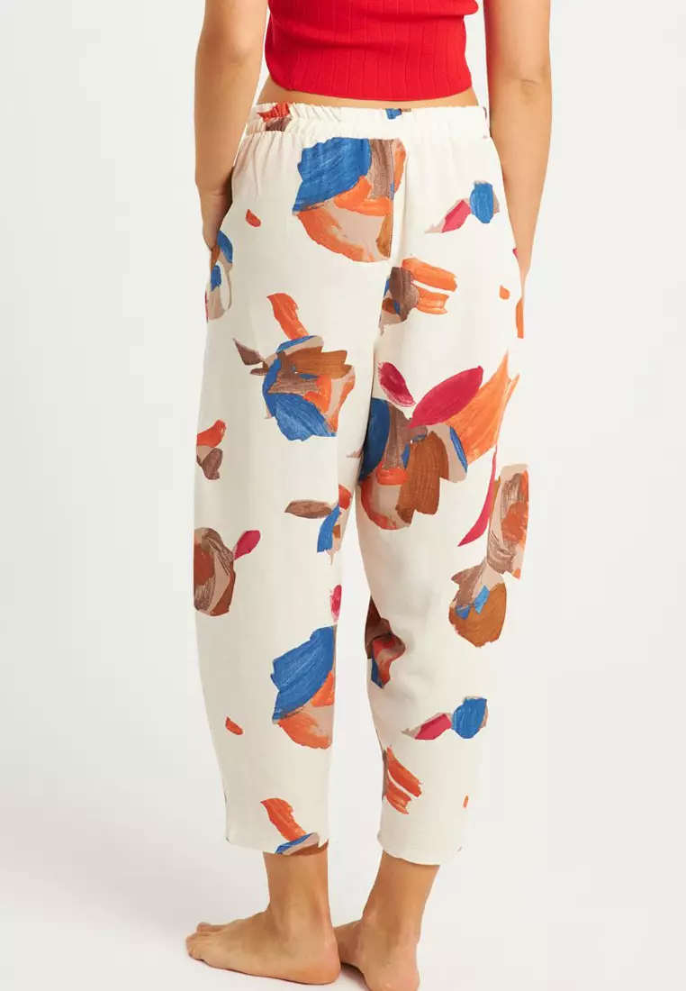 Patterned Linen Shalwar Trousers