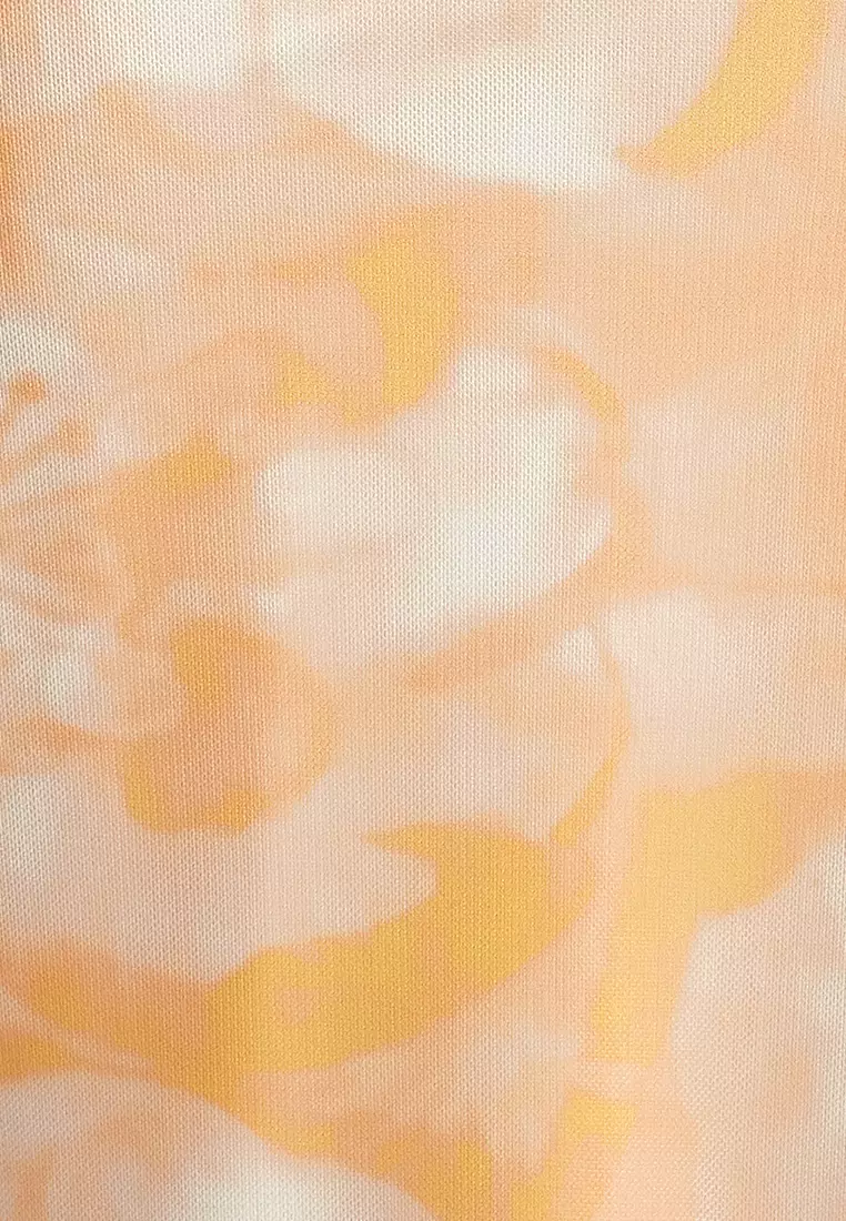 Floral Mesh Midi Dress