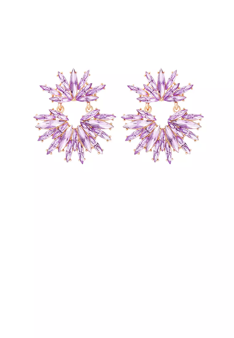 Purple deals flower earrings