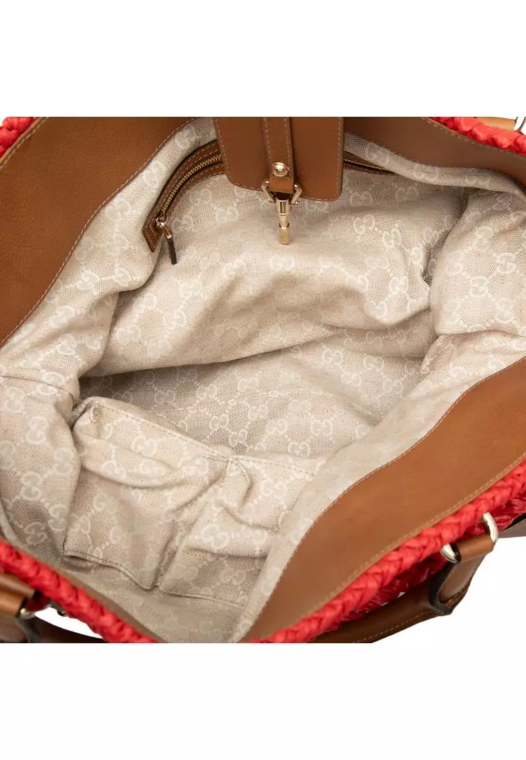 Pre-Loved Gucci Wicker Santa Monica Tote