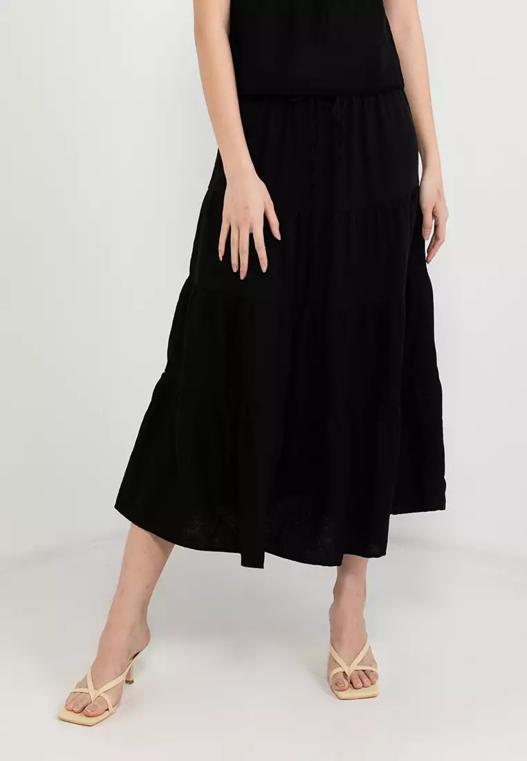 Haven pleated 2025 knit midi skirt