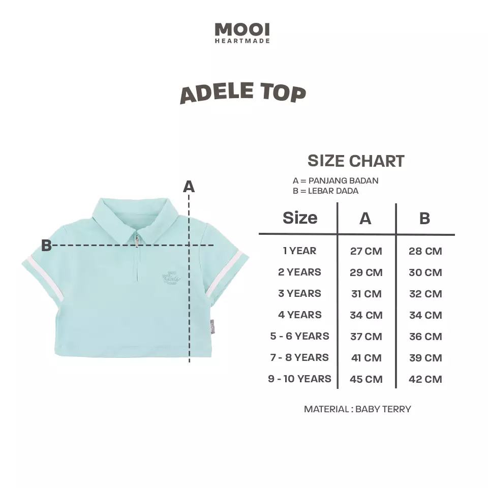 Mooi Atasan Anak Perempuan Adele Top - Sky Blue