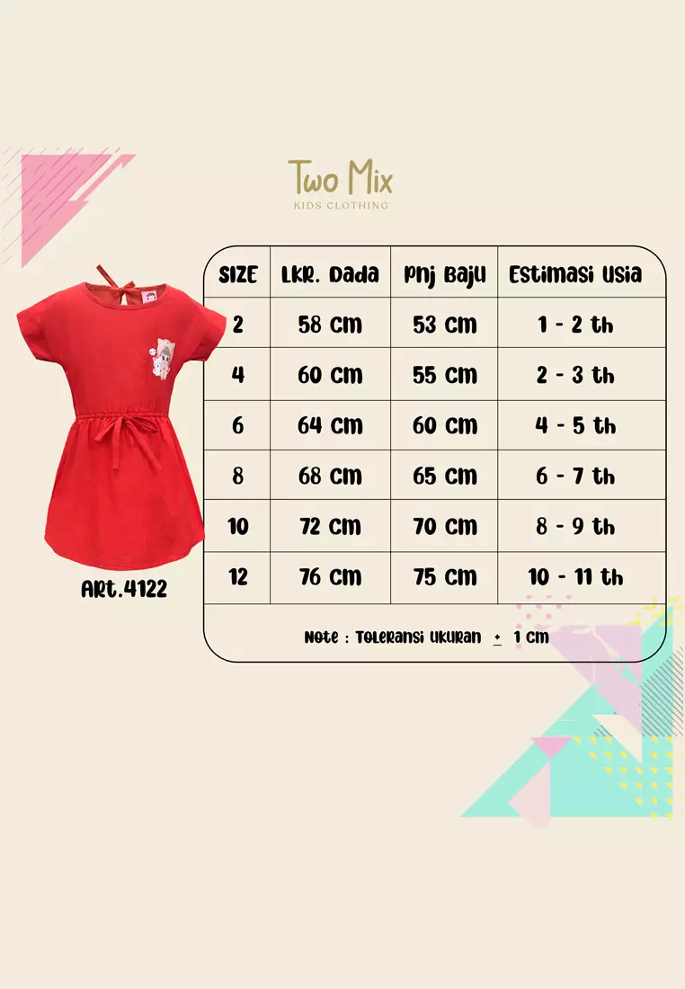 Two Mix - Dress Anak Perempuan 1-8 Tahun 4122B