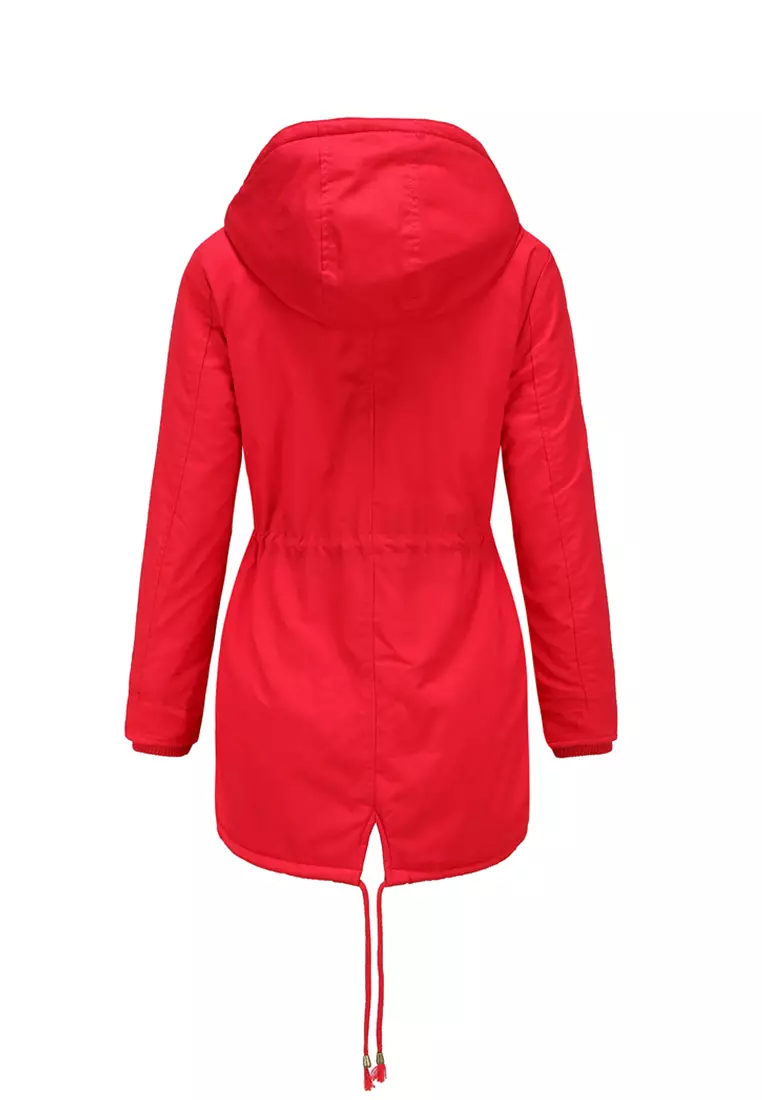 Fleece-lined Hooded Cotton Coat AD-D337