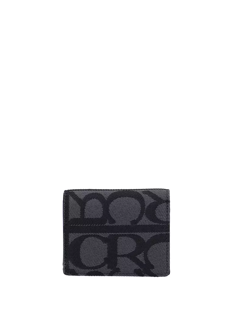 Carlo GEO Jacquard Short Wallet - Black