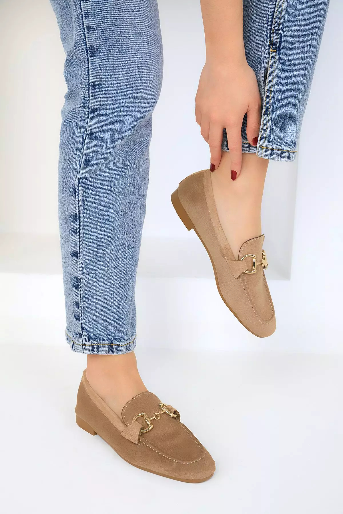 Discount on Soho  shoes - SKU: Metal Detail Suede Flats