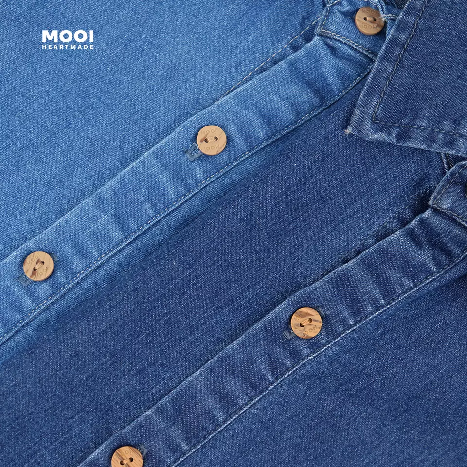 Mooi Kemeja Jeans Anak Sean Denim Shirt - Dark Blue