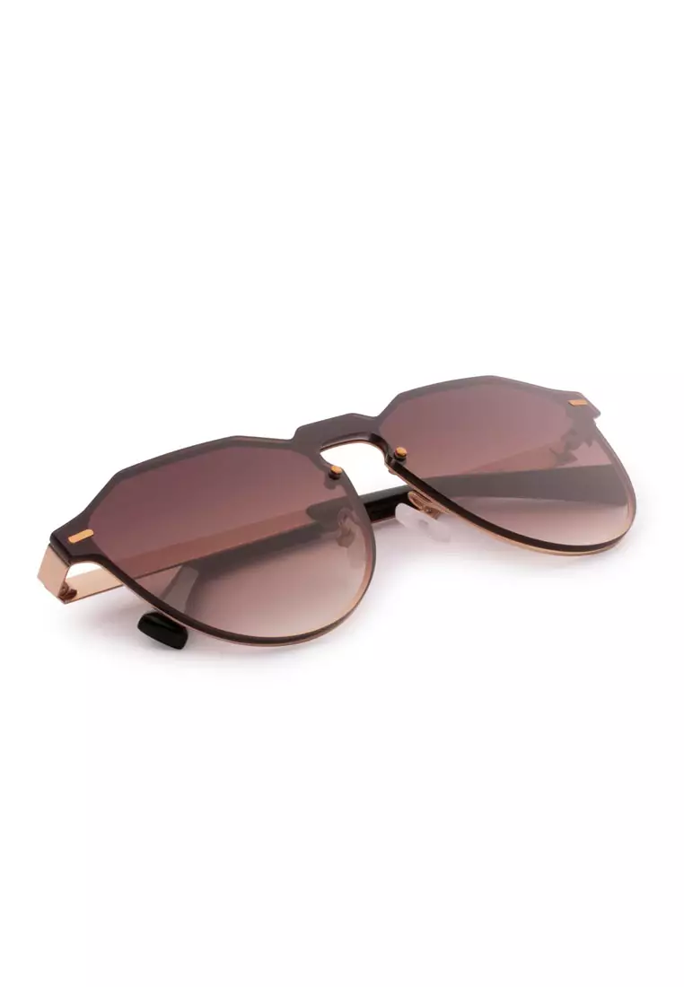 HAWKERS Gold Brown Gradient WARWICK VENM METAL Sunglasses for Men and Women. UV400 Protection. Official Product Designed in Spain