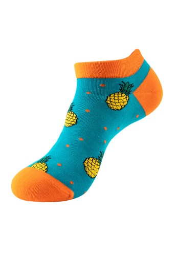 Kings Collection blue Pineapple Pattern Low Cut Socks (One Size) HS202287h 37D6FAA0C0E220GS_1