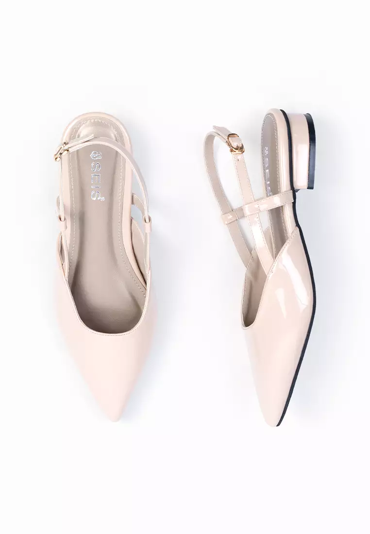 SEIS Delcy Sepatu Mules Heels Wanita | Slingback Hak 3 cm