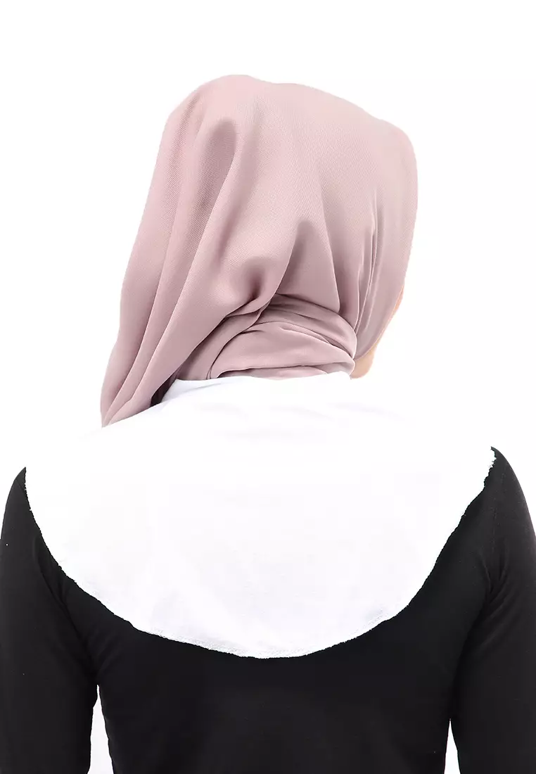 Afifah Manset Leher Polos Muslimah Casual Relaxed Fit - Putih
